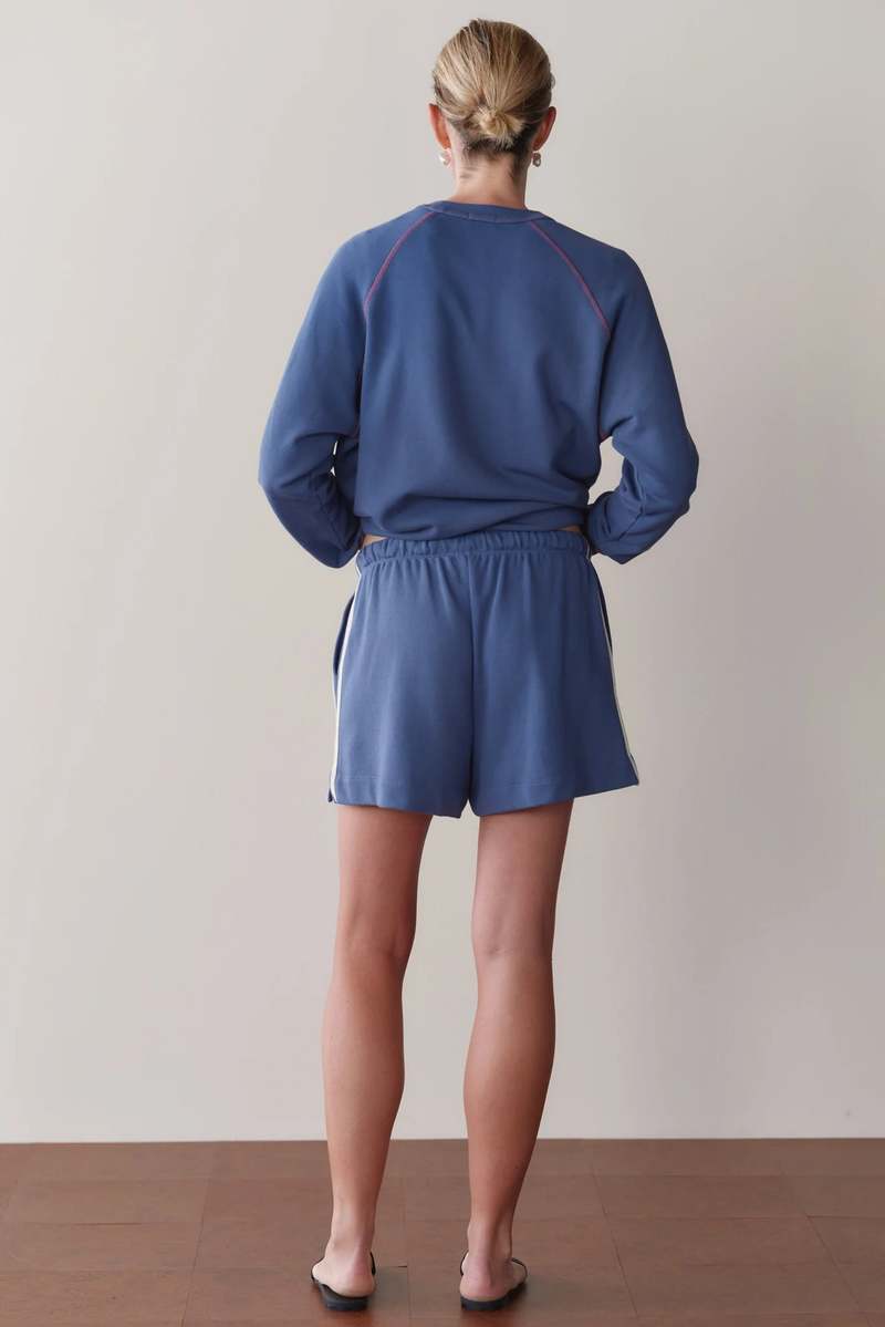 Donni. Lapis Stripe Eco-Terry Shorts