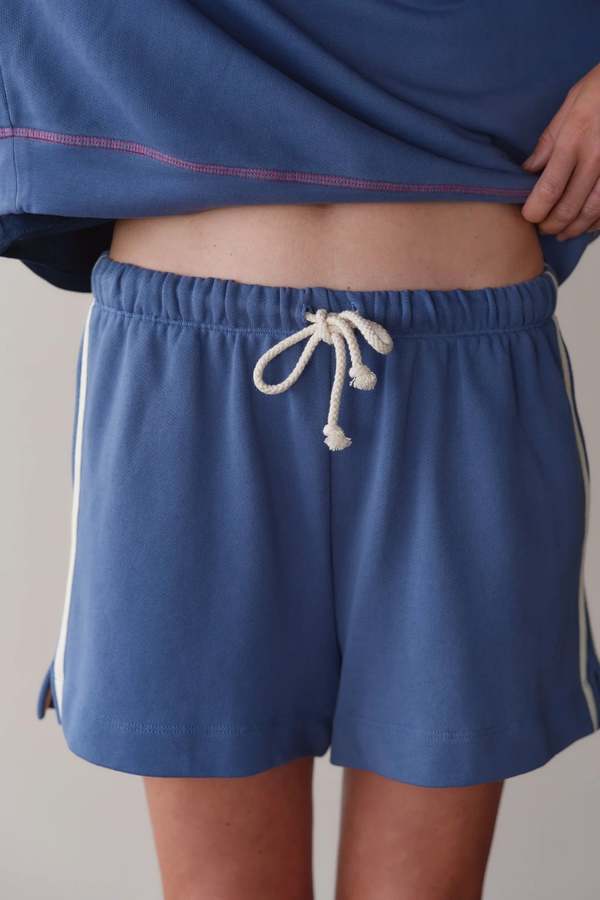 Donni. Lapis Stripe Eco-Terry Shorts