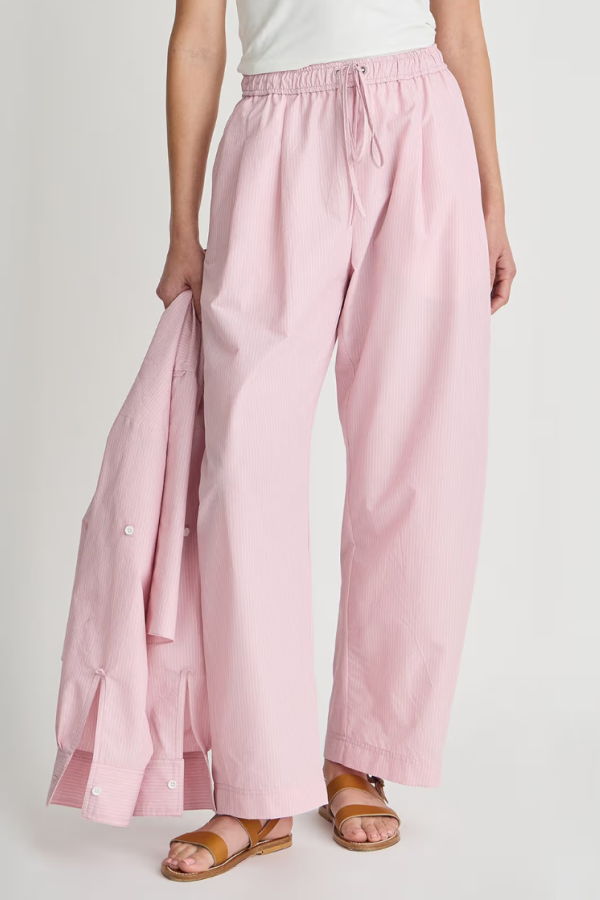 Apiece Apart Everyday Pull-On Pant - Pink Taffy Stripe