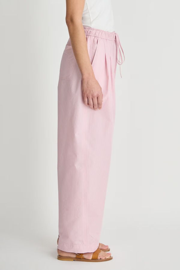 Apiece Apart Everyday Pull-On Pant - Pink Taffy Stripe