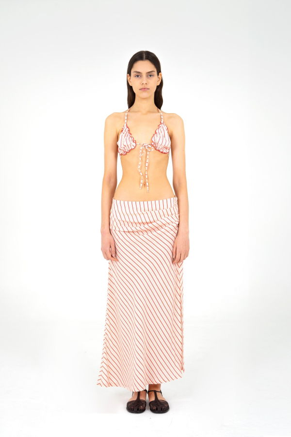 Carmensays Alchemist Striped Ruched Skirt
