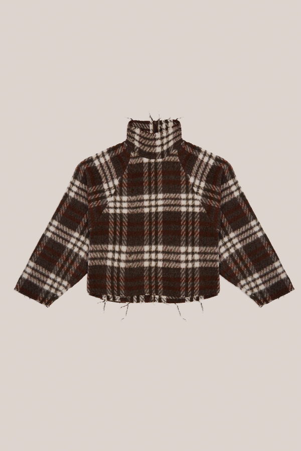 Carmen Says Barefoot Plaid Turtleneck Overshirt