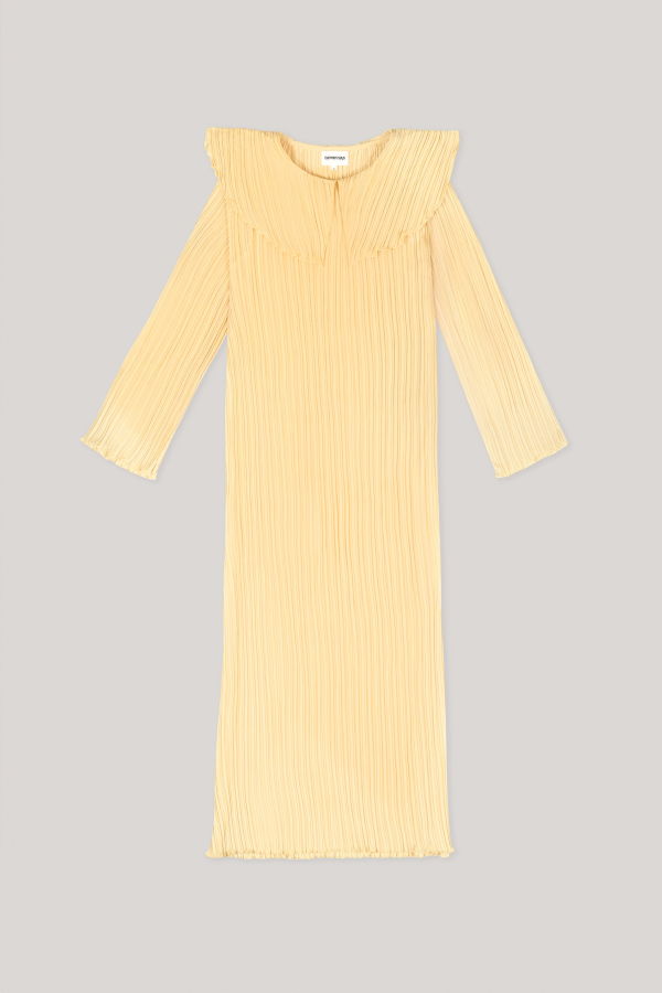 Carmensays Beurre Long Pleated Dress - Yellow
