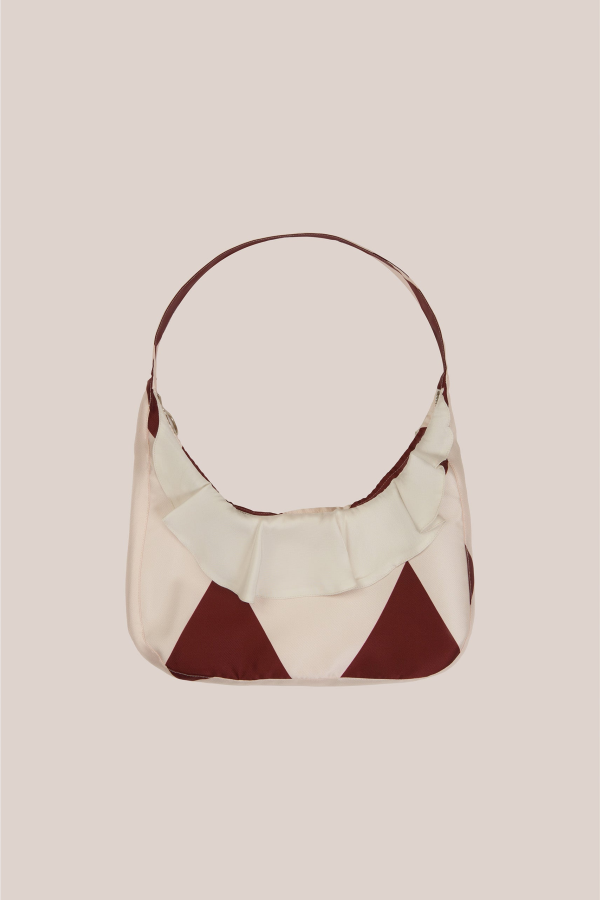 Carmensays Candycane Argyle Print Bag - Burgundy/Cream