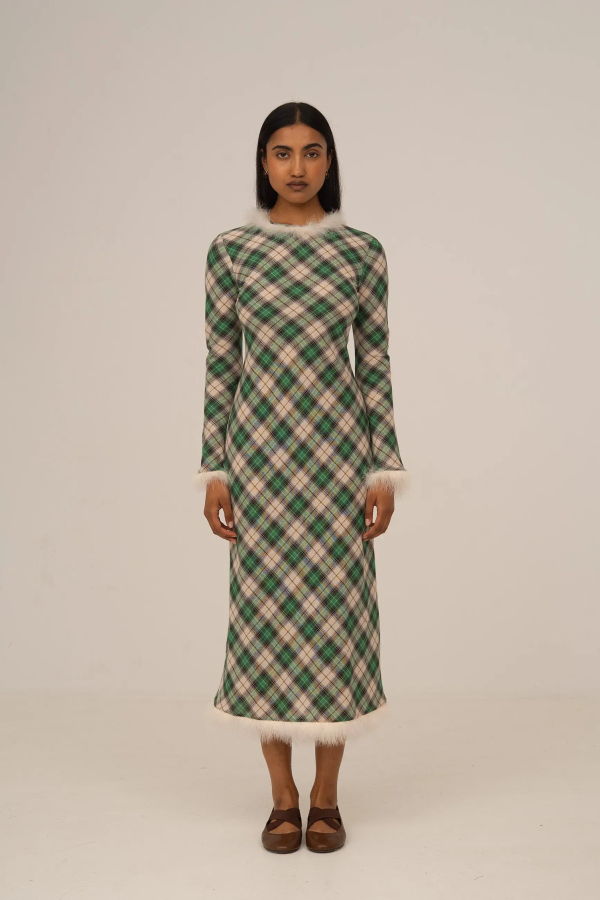 Carmen Says Clover Midi Plaid Dress