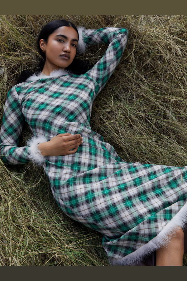 Carmen Says Clover Midi Plaid Dress