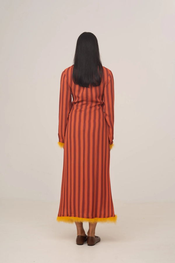 Carmensays Colombina Striped Long Occasion Dress