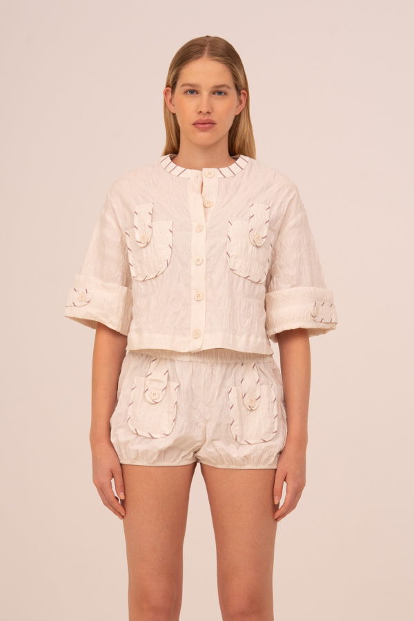 Carmensays Dune Cropped Shirt