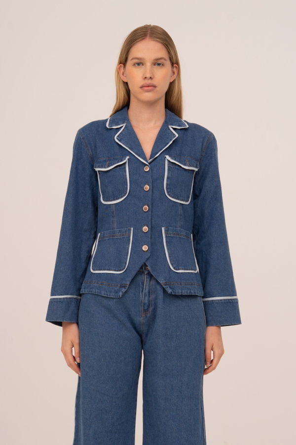 Carmensays Flash Denim Fitted Jacket