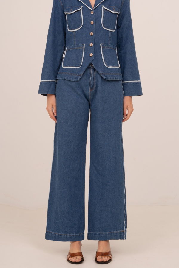Carmensays Flash Denim Wide Leg Pants