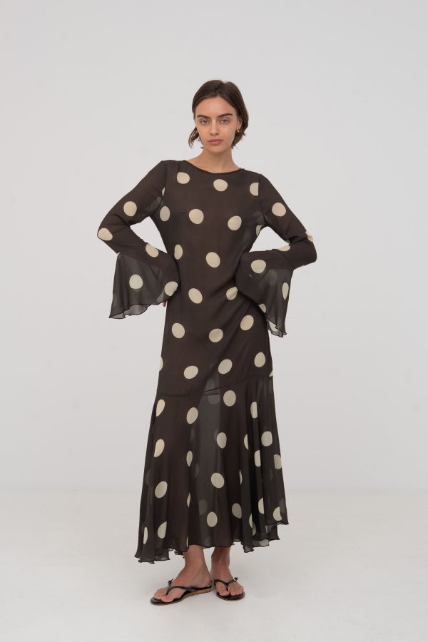 Carmensays Jester Polka Dot Dress - Black/White Polka Dot