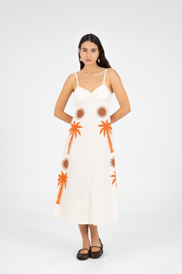 Carmen Says Lux Palm-Printed Dress