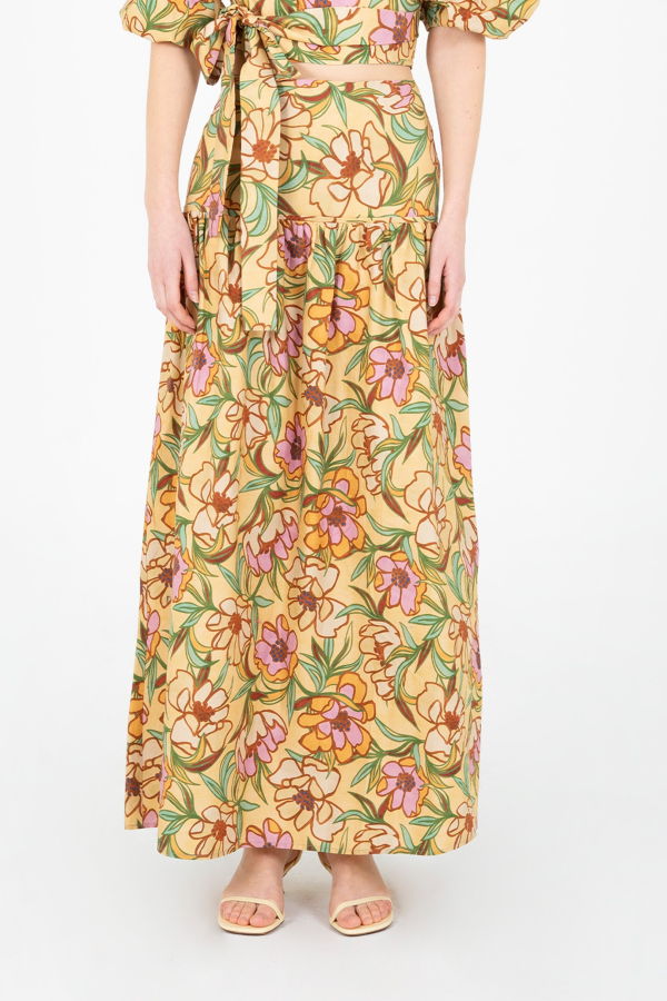 Carmensays Lysandra Floral Print Maxi Skirt