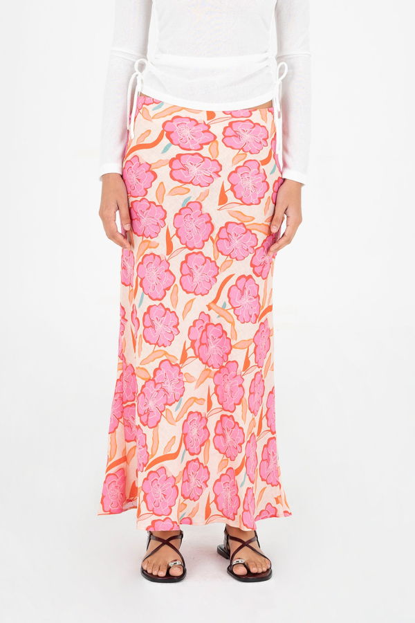 Carmensays Marigold Floral Print Skirt