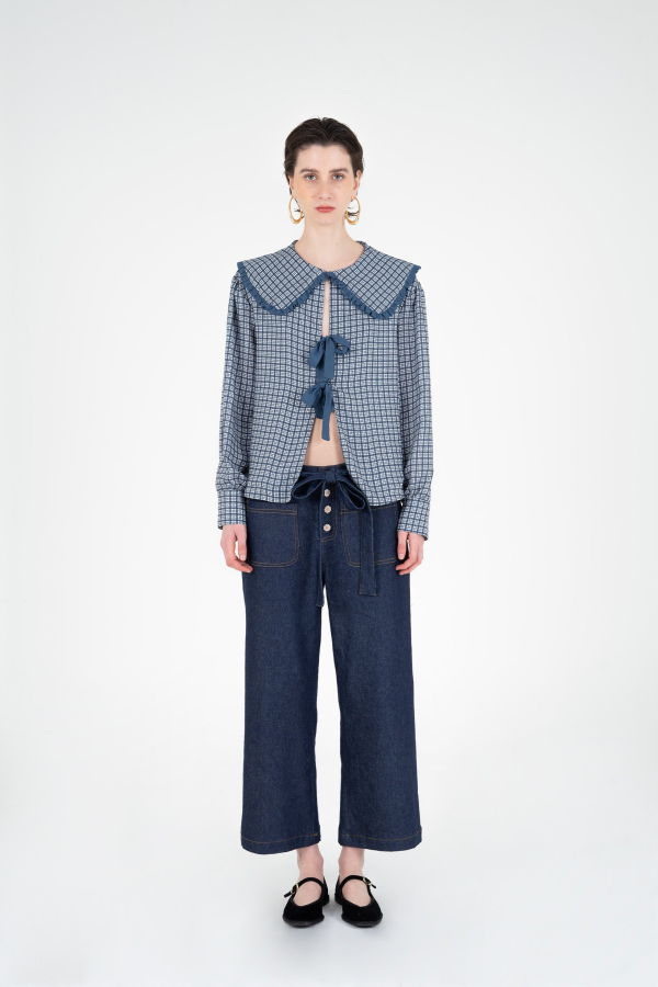 Carmensays Mystic Tartan Print Blouse