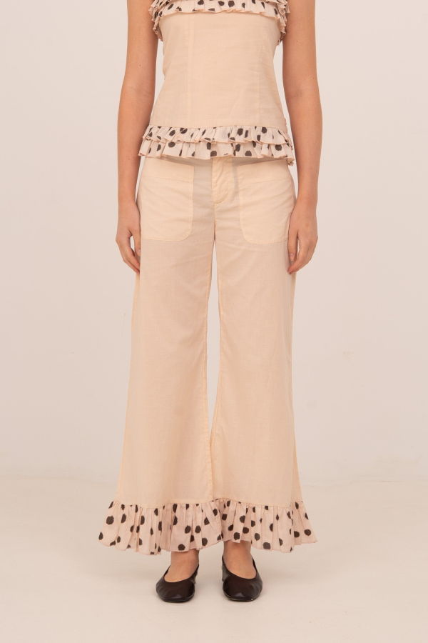 Carmensays Noctis Polka Dot Print Pants - Beige