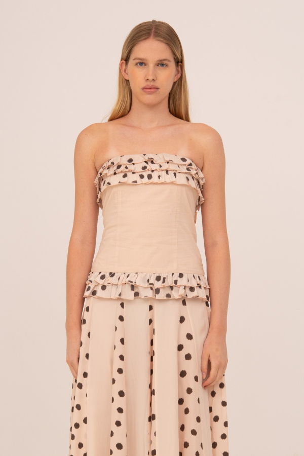 Carmen Says Noctis Polka Dot Print Top