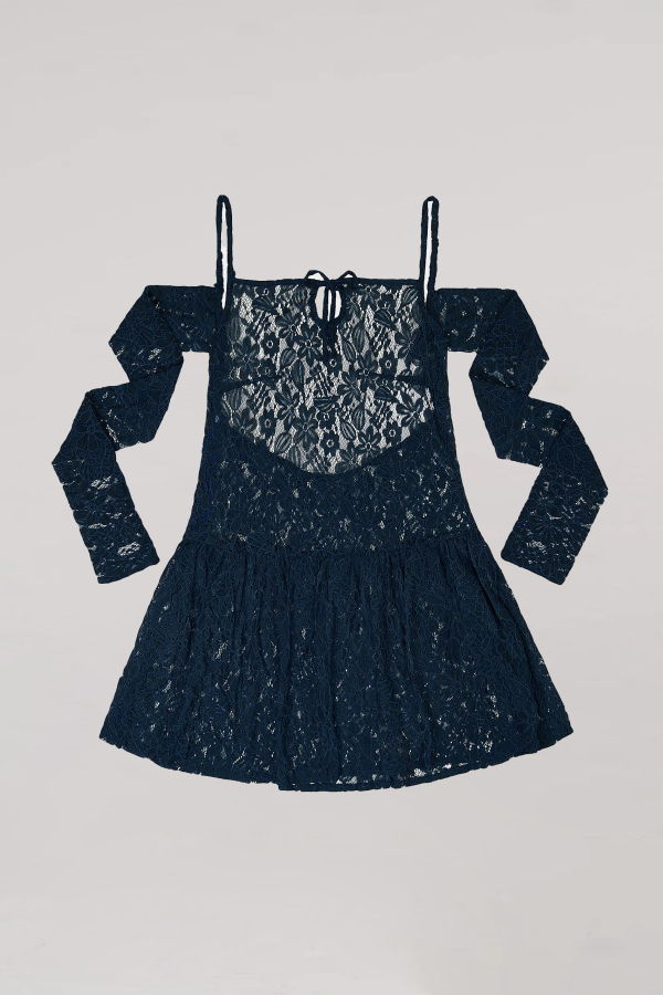 Carmensays Nyx Lace Mini Dress - Dark Blue
