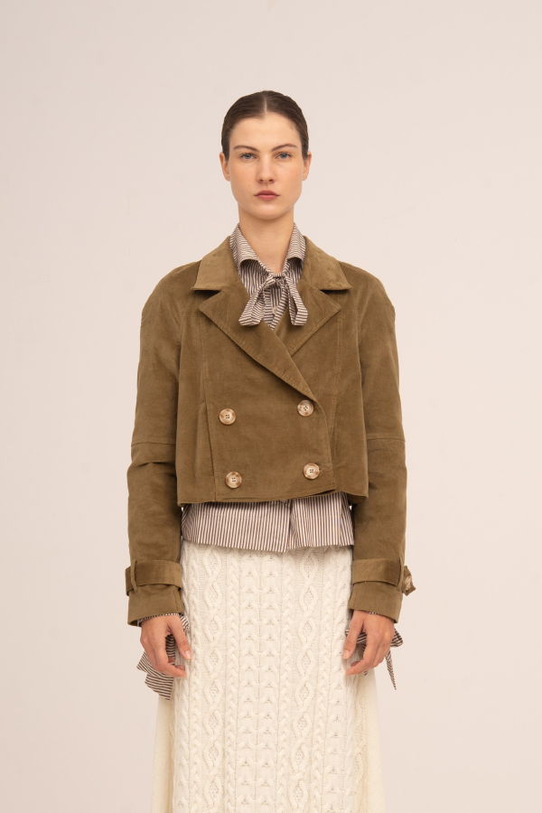Carmensays Pace Velvet Jacket - Khaki
