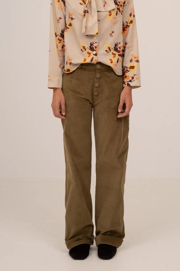 Carmensays Pace Velvet Pants - Khaki