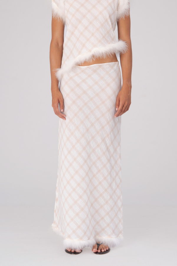 Carmensays Plaid Balance Feather Skirt