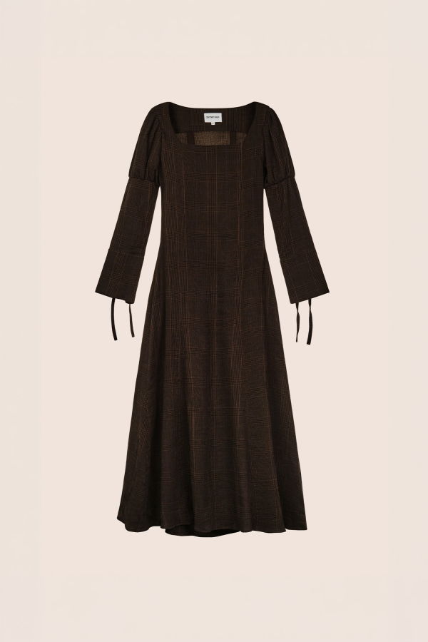 Carmensays Rush Plaid Maxi Dress - Brown