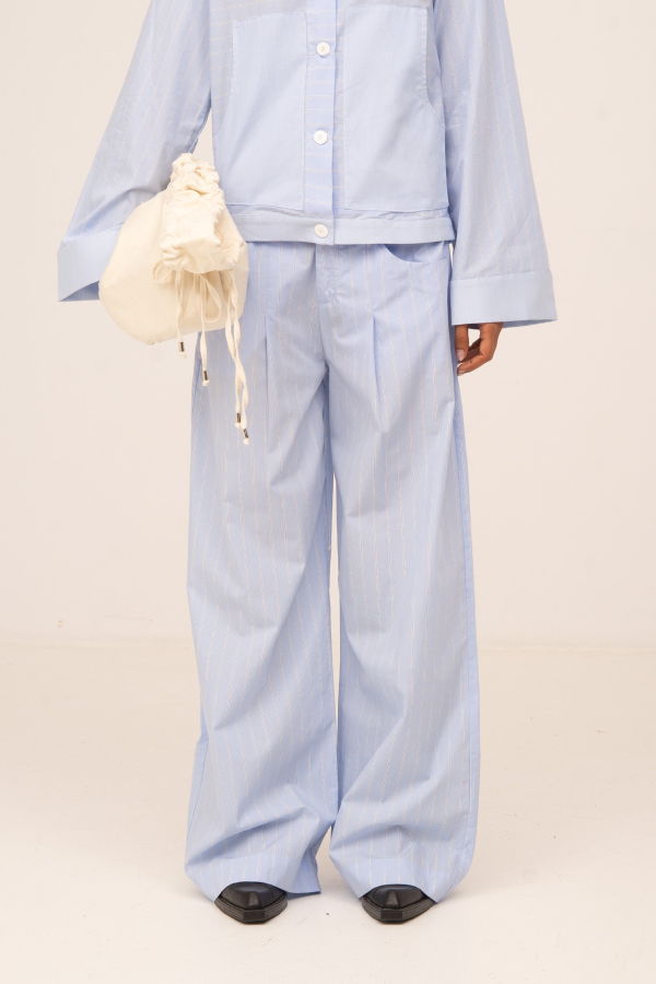 Carmensays Trousers - Striped Flash Blue