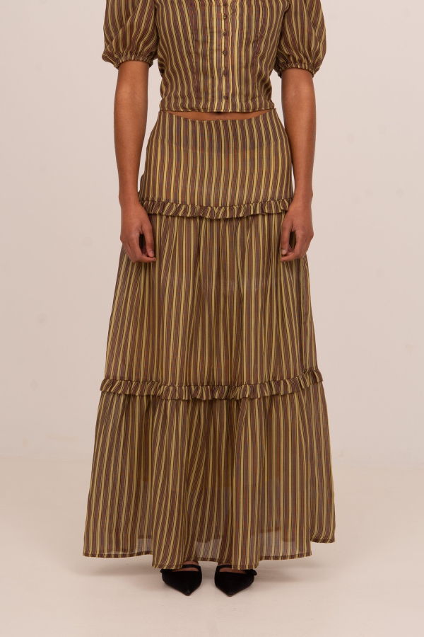 Carmensays Zafira Striped Maxi Skirt