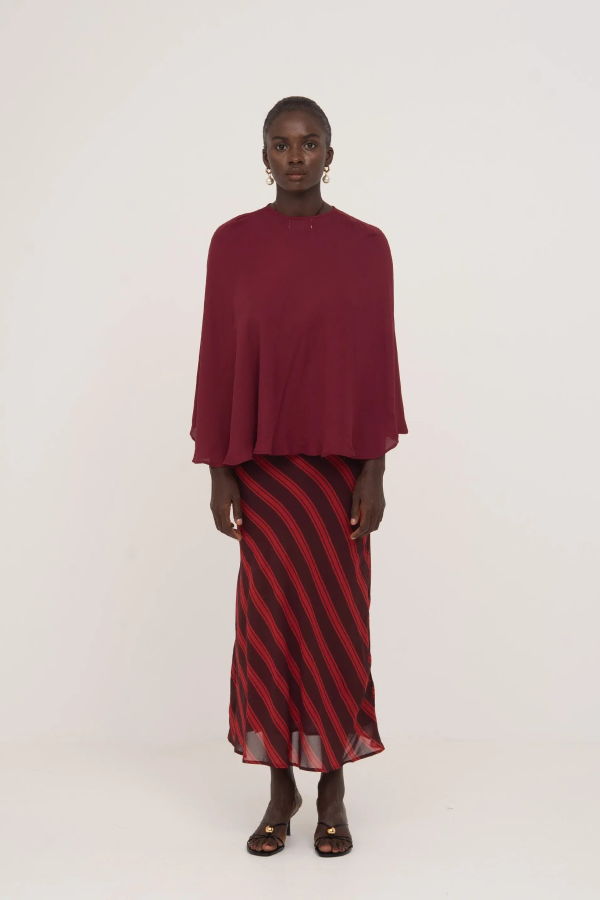 Carmensays Whispered Occasion Cape - Burgundy