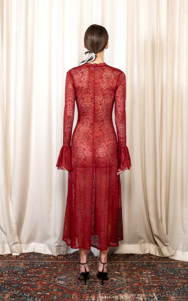 beaufille red dress Beaufille Red Sassen Maxi Dress