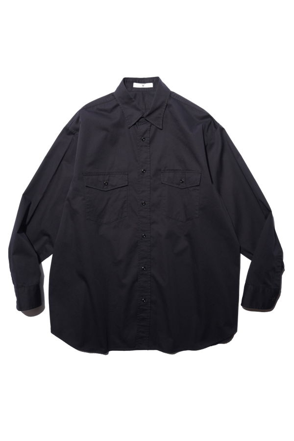 Y Organic Cotton High Density Satin Shirt - Navy