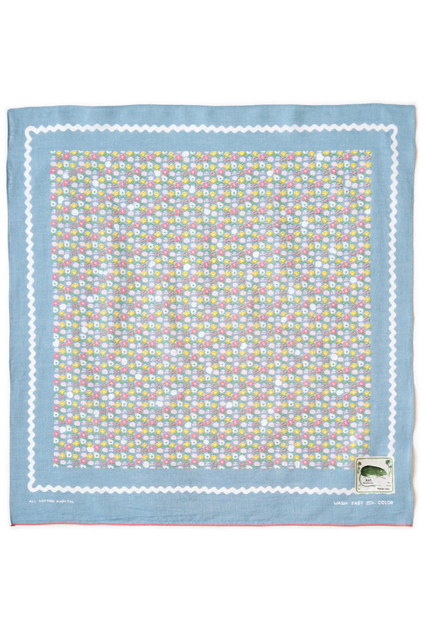 Kapital Fastcolor Selvedge Bandanna (Skull & Flower)