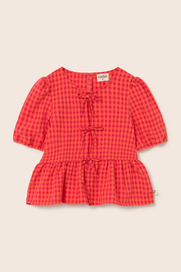 KIDS Cozmo Joy Gingham Cotton Blouse