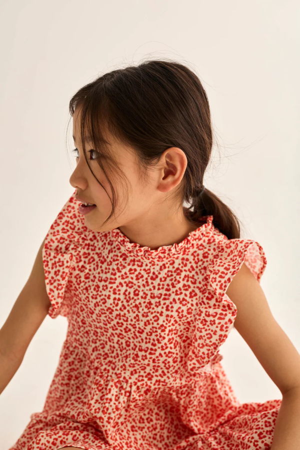 KIDS Cozmo Perla Animal Print Cotton Dress