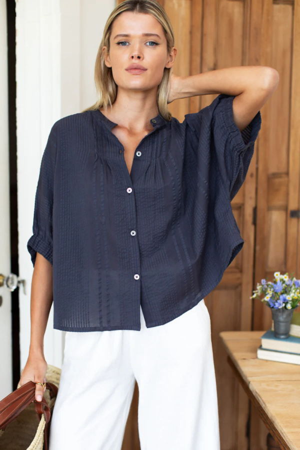Emerson Fry Mandarin Collar Top