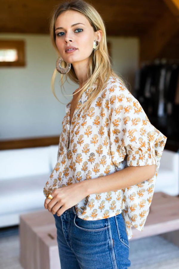 Emerson Fry Mandarin Collar Top