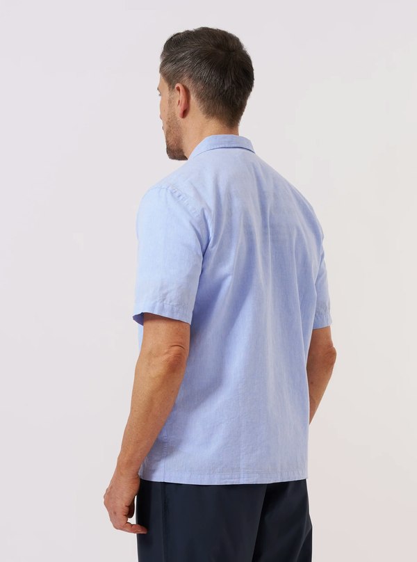 Universal Works Sido Linen Road Shirt - Sky Blue
