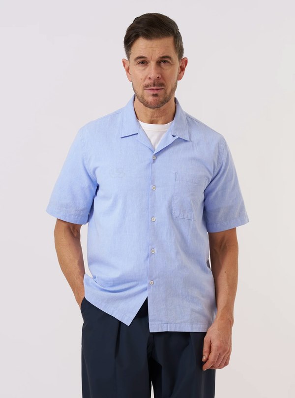 Universal Works Sido Linen Road Shirt - Sky Blue