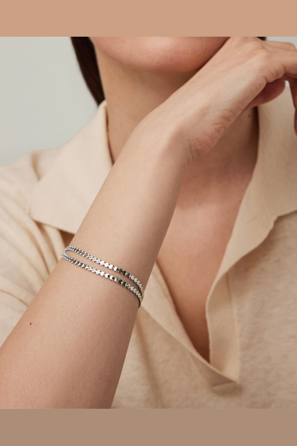 Jenny Bird Double Amalfi Anklet - Platinum