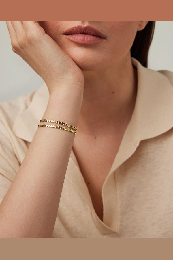 Jenny Bird Double Amalfi Bracelet - High Polish Gold