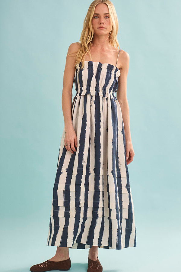 Hunter Bell Larkin Dress - Lighthouse Stripe Navy