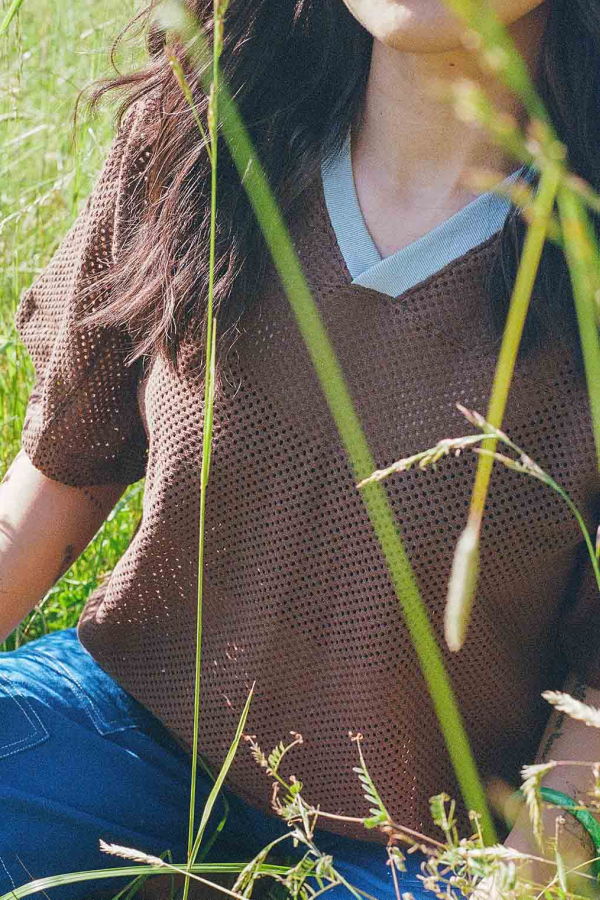 Noble Jungmaven x Noble Mesh Shirt - Chocolate/Pebble