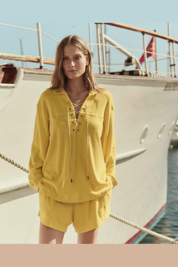 The Great. Micro Terry Lace-Up Tunic