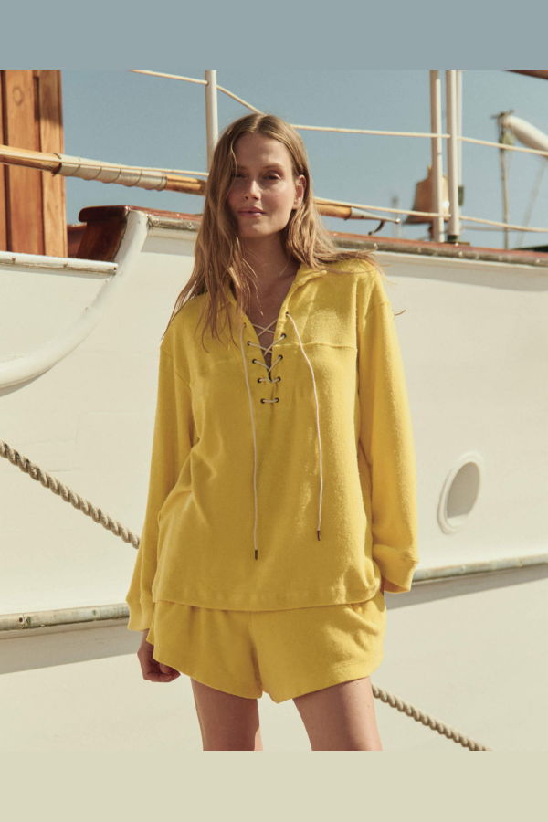The Great. Micro Terry Lace-Up Tunic