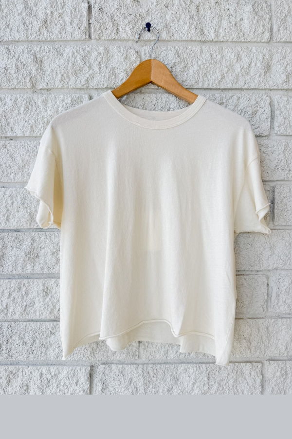 The Great. The Crop Tee - Washed White