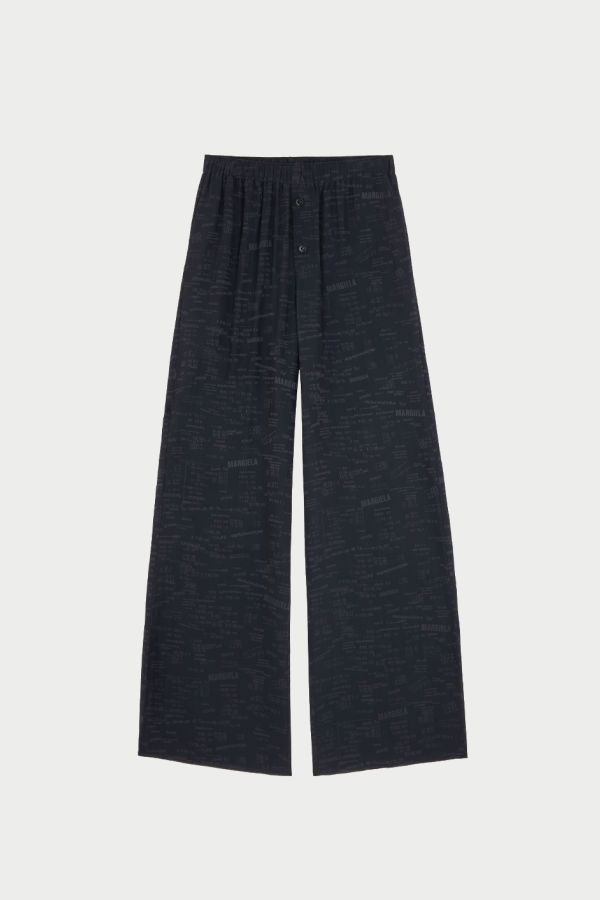MM6 Maison Margiela Buttoned Patterned Straight Trousers - Anthracite