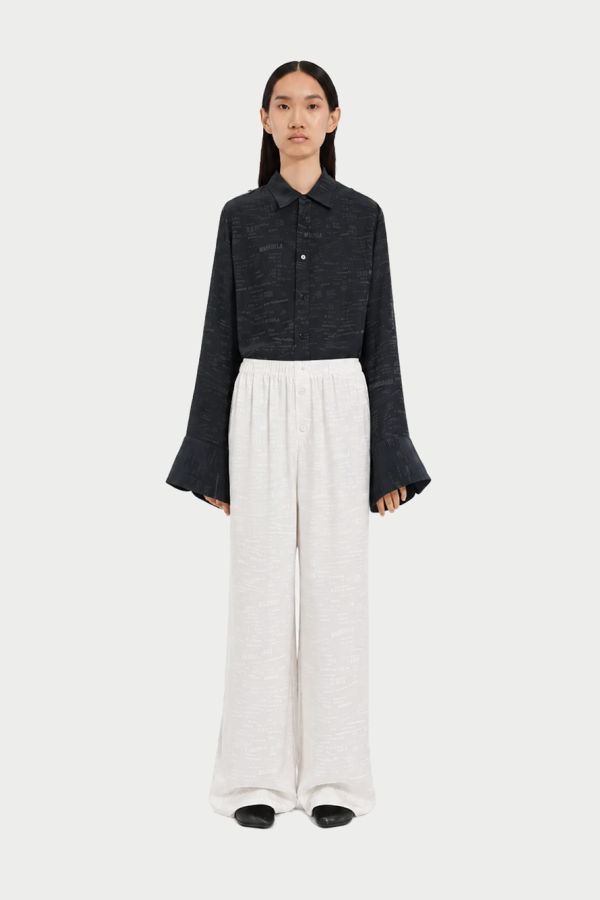 MM6 Maison Margiela Buttoned Patterned Straight Trousers