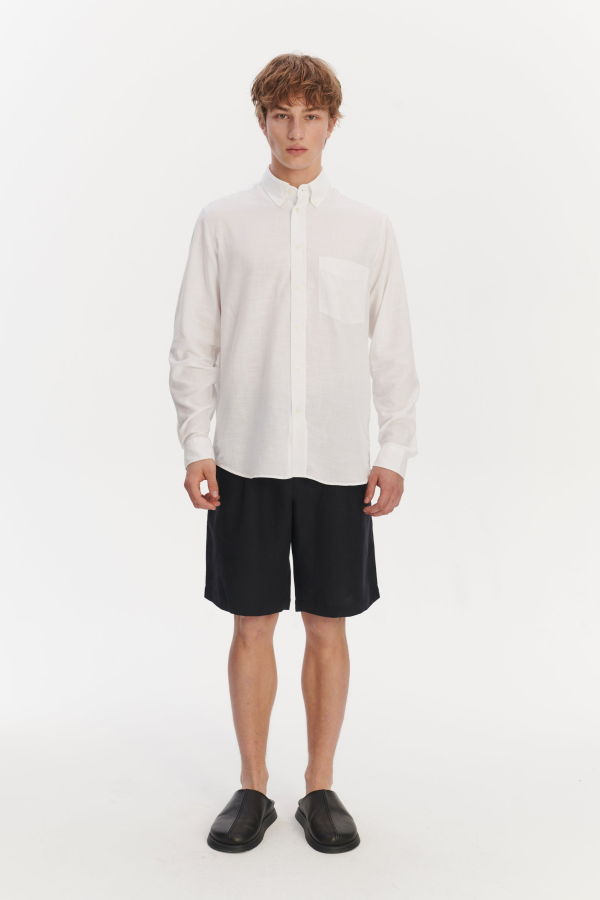 Delikatessen Button Down Shirt - Airy White Cotton