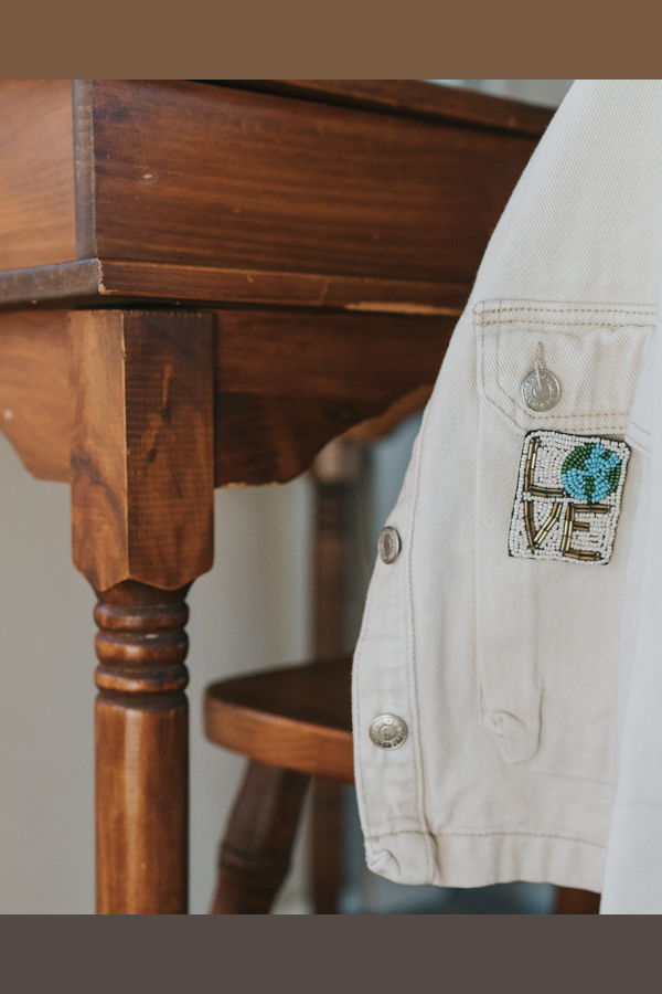 Matr Boomie Bala Mani Beaded Love Mother Earth Brooch Pin