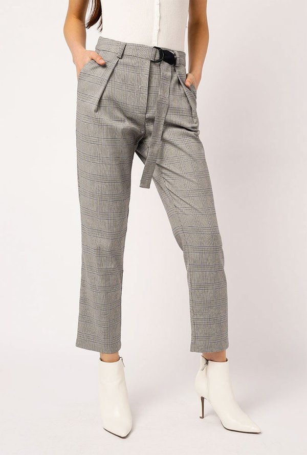 Azalea Belted Plaid Pants | Garmentory